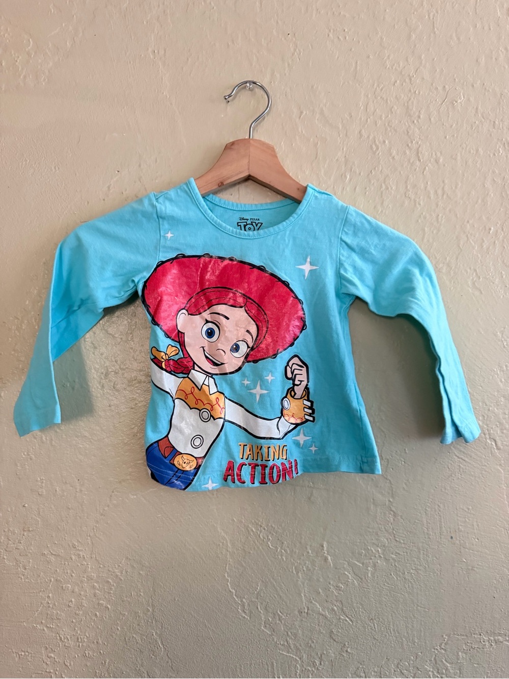 Disney Jessie Long Sleeve Tee - Turquoise & Red Graphic